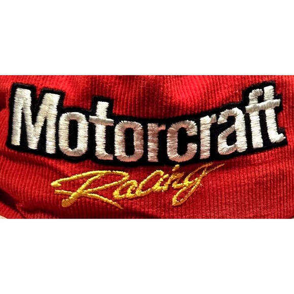 VTG Motorcraft Racing Snapback Corduroy Trucker Hat Rope Embroidered Laurel Ford - Picture 2 of 9